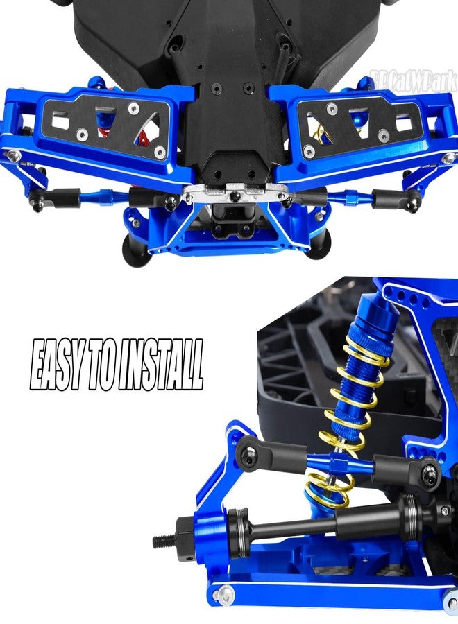 أذرع تعليق BRCatWPark RC، قطع غيار مُحسّنة لسيارات Slash 4X4 VXL/Rustler 4X4 VXL/Stampede 4WD VXL بمقياس 1/10، 4 قطع من أذرع التعليق المصنوعة من سبائك الألومنيوم، لون أزرق داكن - Image 5